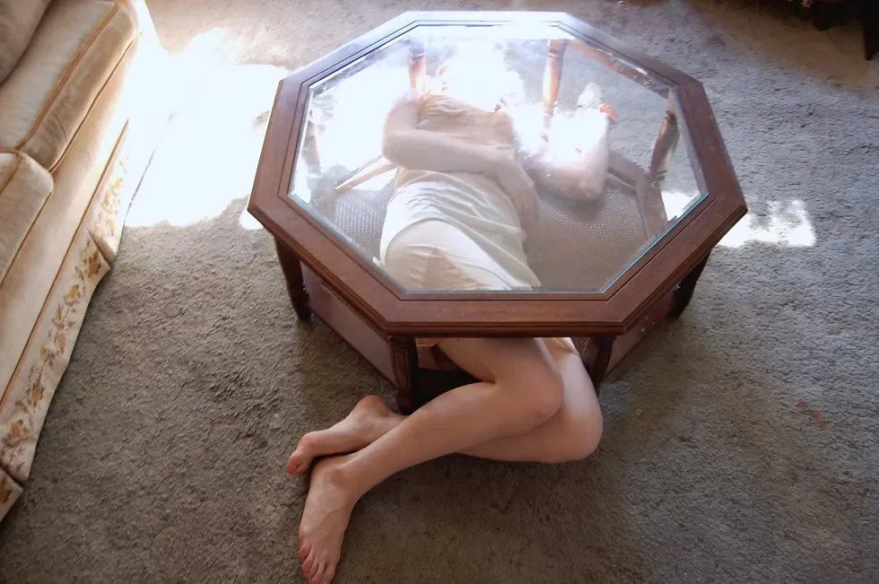 Molly Donnermeyer Coffee Cake Table Coffin 2010 Digital C-print
