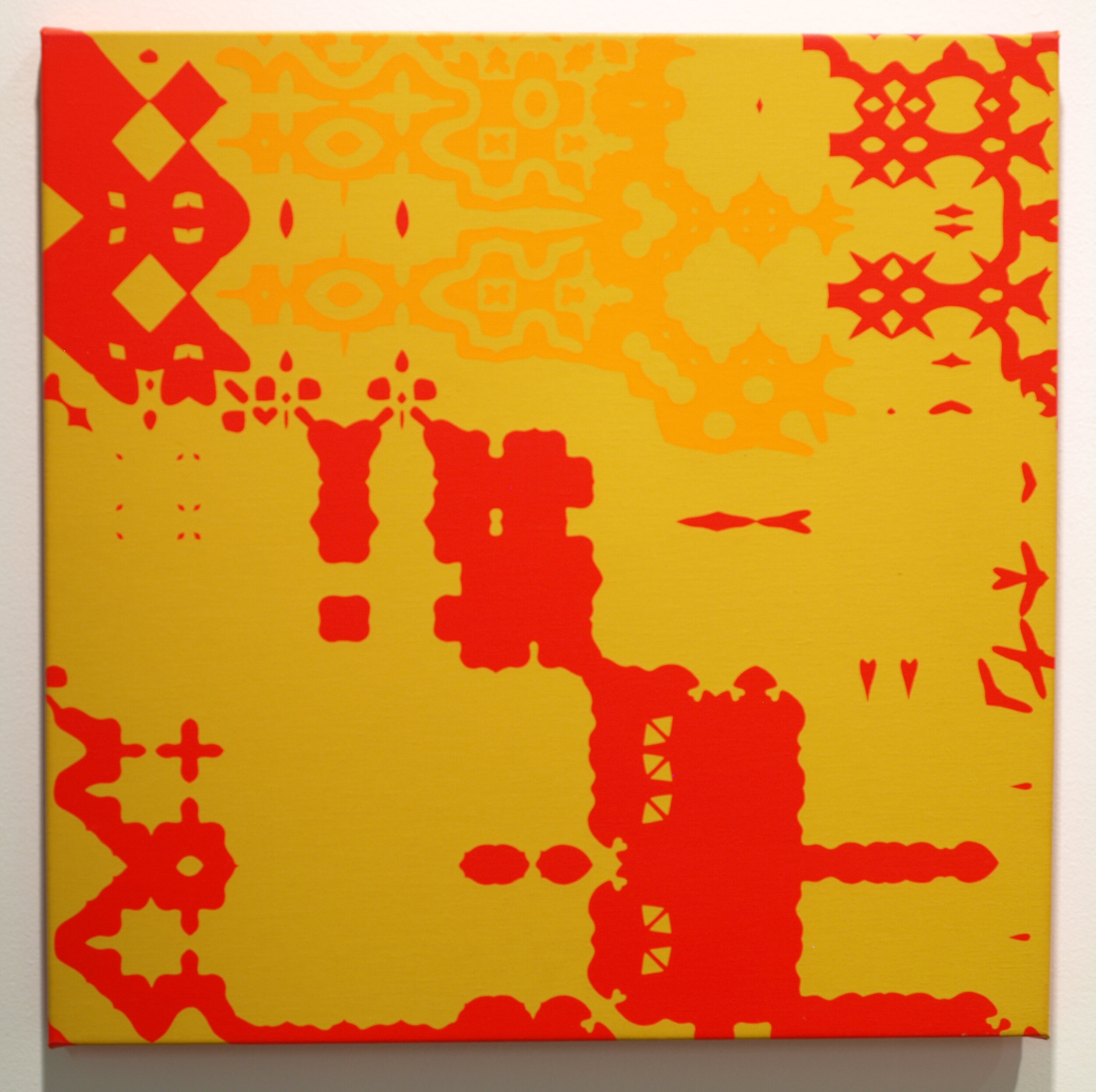 Carl Fudge, Composition 8 (red, ochre, orange), 2005. Acrylic on canvas, 20 × 20 in.