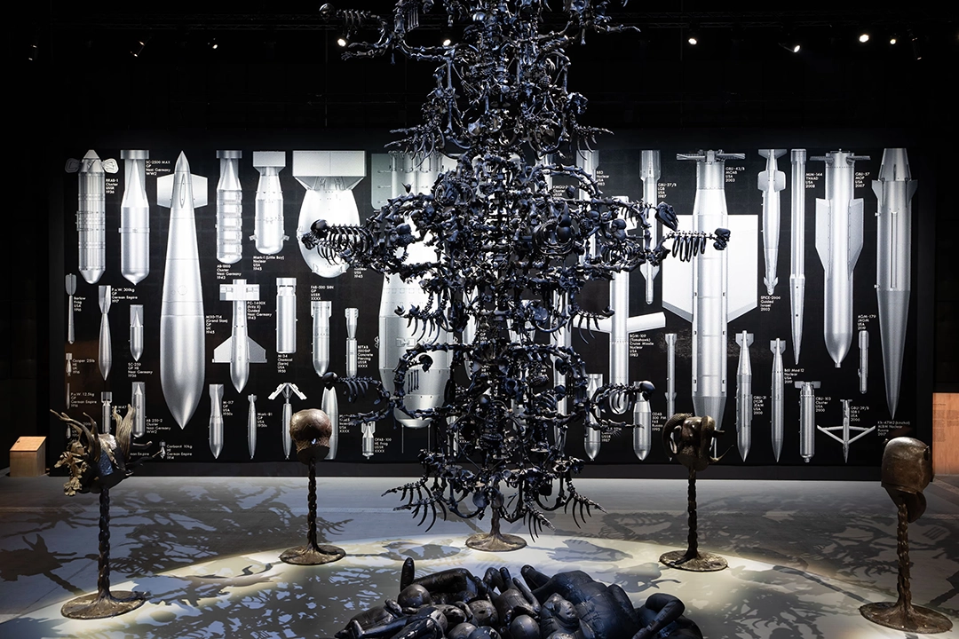 Installation view of Ai Weiwei: Button Up!, 2026. Aviva Studios, Manchester, United Kingdom.