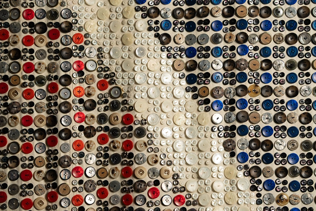 Installation view of Ai Weiwei: Button Up!, 2026. Aviva Studios, Manchester, United Kingdom.