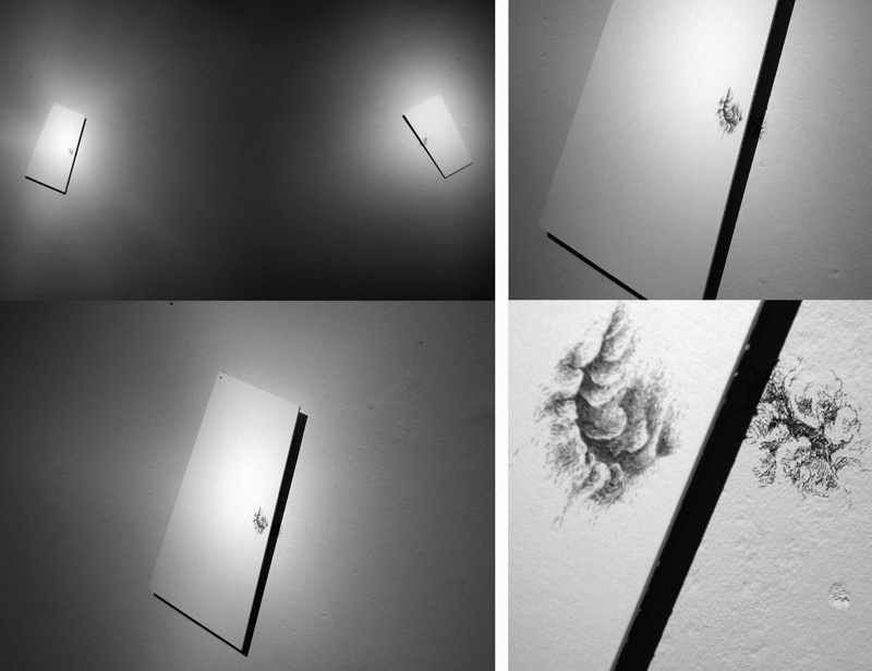 Motives, 2011. Performance and drawings, graphite on paper and wall.