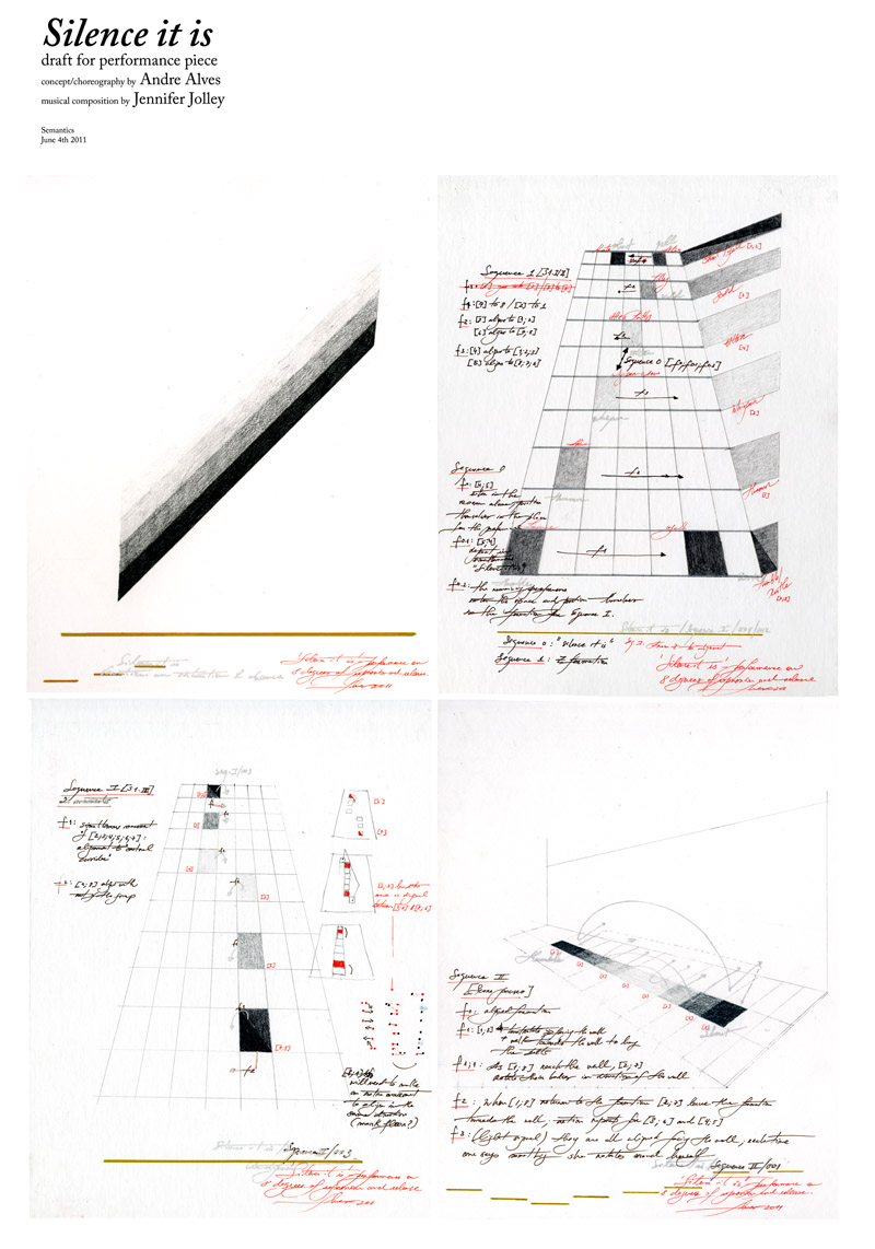 Motives, 2011. Performance and drawings, graphite on paper and wall.
