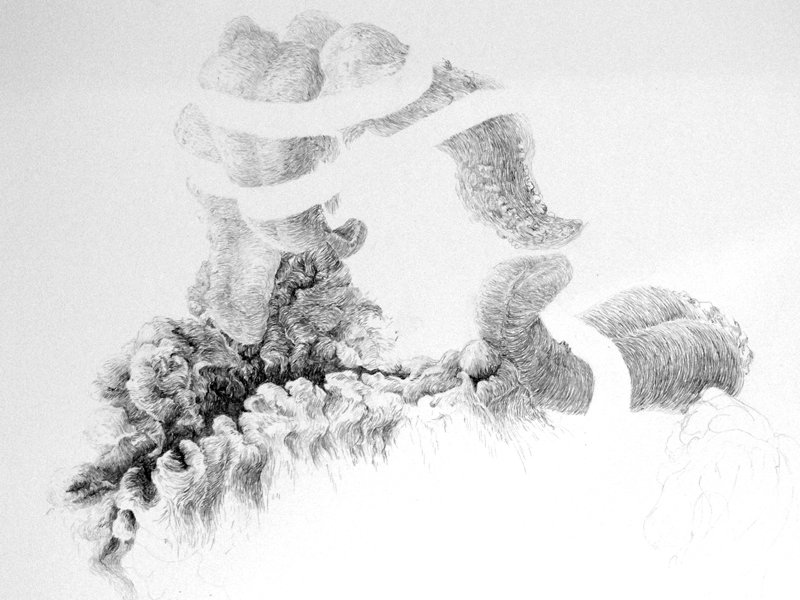 Motives, 2011. Performance and drawings, graphite on paper and wall.