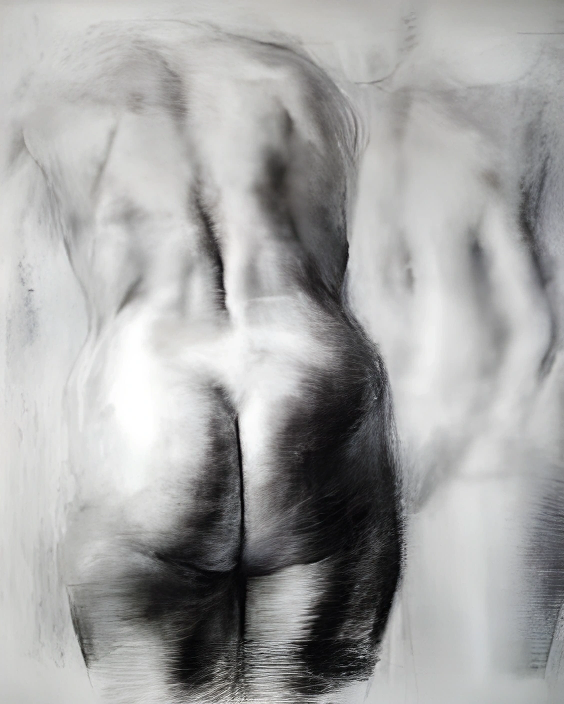 Thomasin Dewhurst, Two Figures, charcoal and pastel on paper, 30 × 22 in., 2011. Digitally enhanced.
