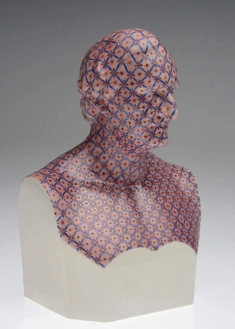 Katie Parker and Guy Michael Davis, Alfonso Taft, 2011, porcelain and china paint, 12” x 7” x 5 1/2”. Photo courtesy of Taft Museum of Art.