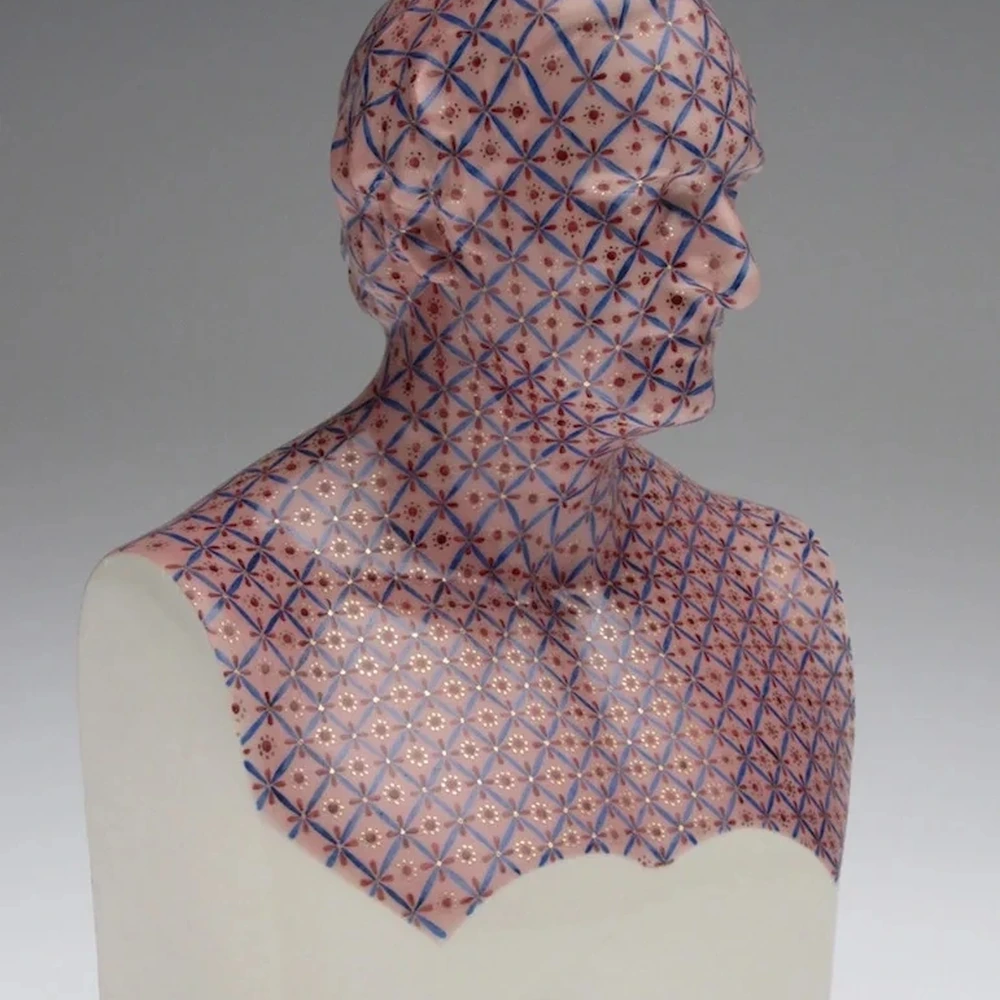Katie Parker and Guy Michael Davis, Alfonso Taft, 2011, porcelain and china paint, 12” x 7” x 5 1/2”. Photo courtesy of Taft Museum of Art.