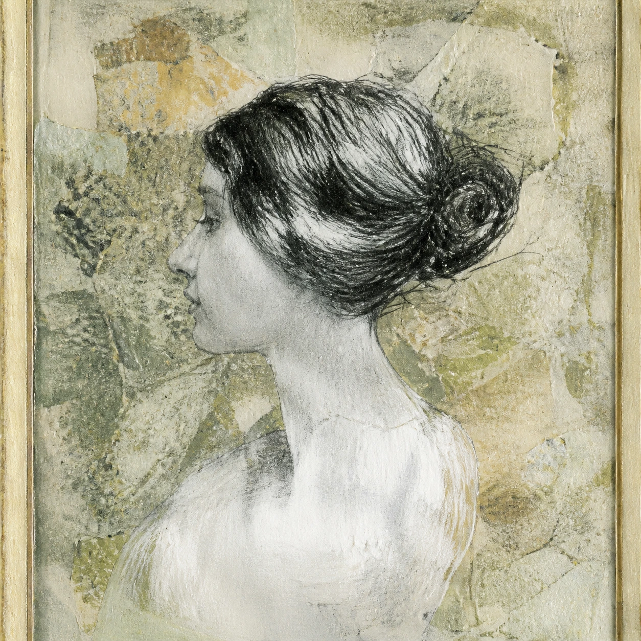 Ester Wilson, After Sargent, mixed media on wood block, 10 × 10 in. Digitally enhanced.