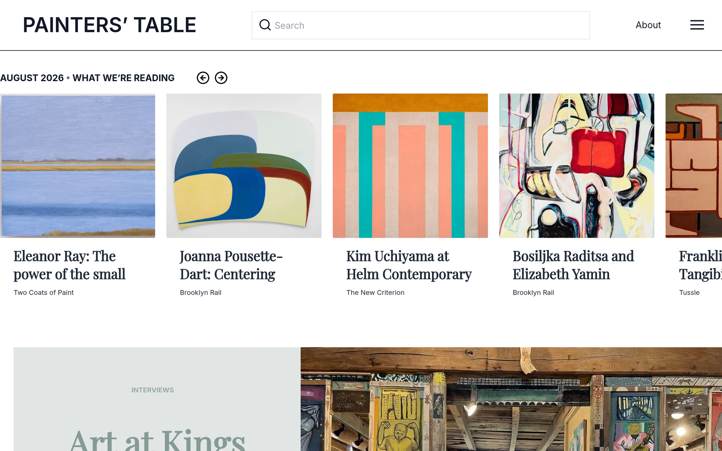 Painters’ Table homepage, accessed August 2026. Contextual image from painters-table.com.