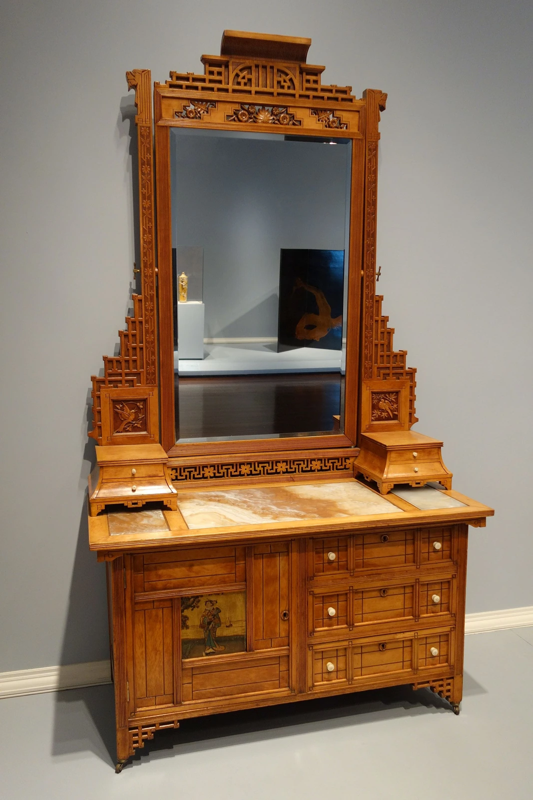 Bureau from the Mitchell & Rammelsberg bedroom suite, c. 1880, Cincinnati Art Museum.