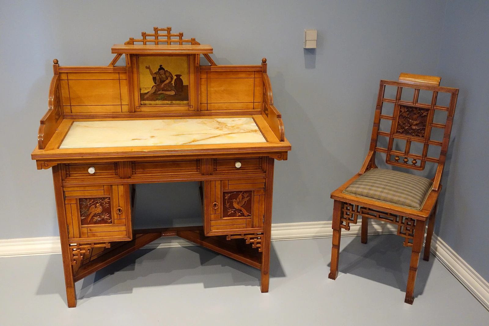 Desk from the Mitchell & Rammelsberg bedroom suite, c. 1880, Cincinnati Art Museum.