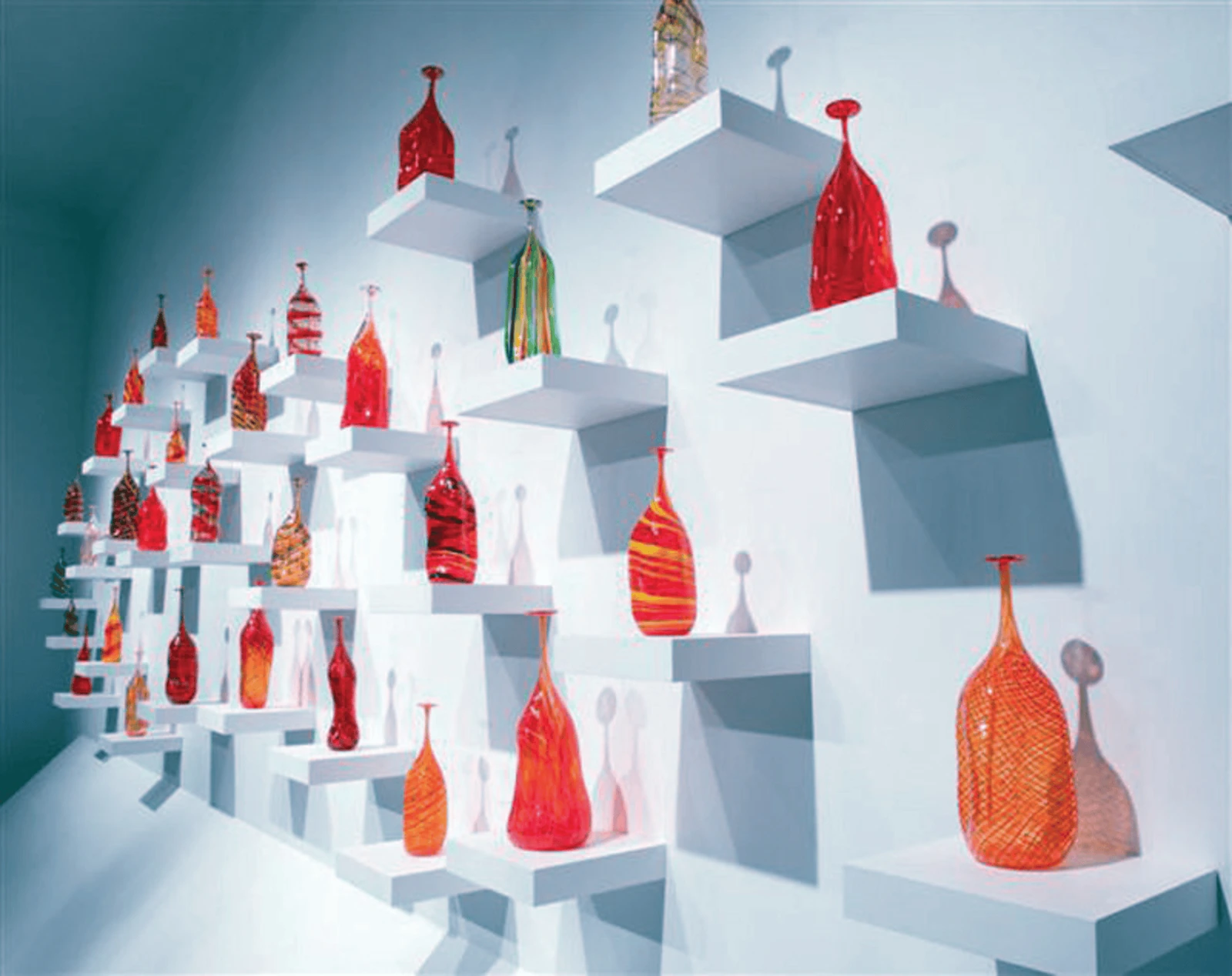 Darren Goodman, Vetrobottles (Ferrari), 2009, blown glass.