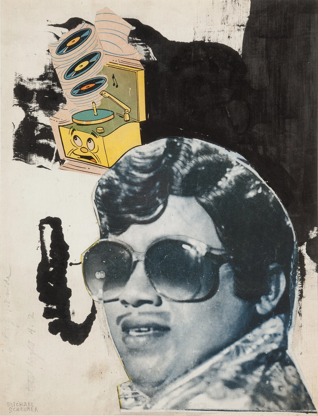 Michael Scheurer. Untitled #29 (Paint Series), 2010. Mixed media collage, 13 x 10 inches.