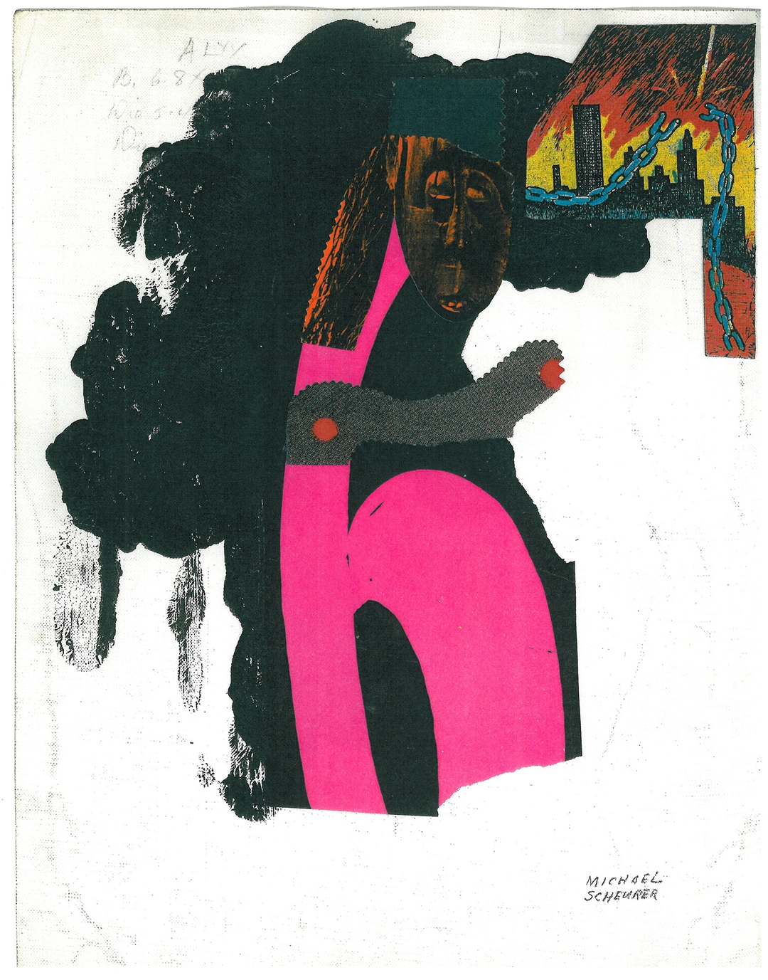 Michael Scheurer. Untitled #27 (Paint Series), 2010. Mixed media collage, 13.5 x 10 inches.