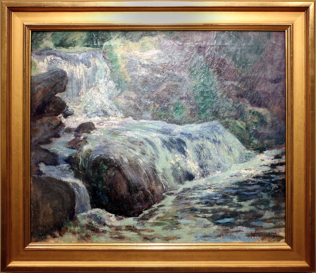 John Henry Twachtman. Waterfall, Blue Brook (c. 1895-1899). Oil on canvas. Collection of the Cincinnati Art Museum.