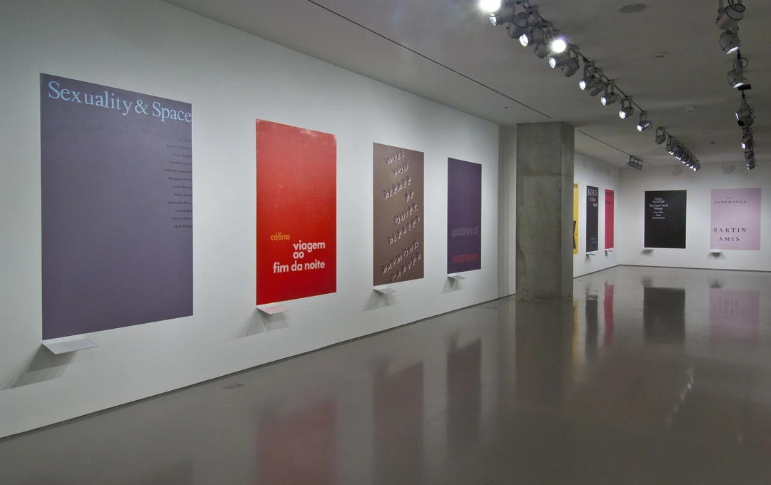 Julião Sarmento, installation view showing book covers for Raymond Carver, Céline, and Charles Bukowski at the Contemporary Arts Center, Cincinnati, 2011.