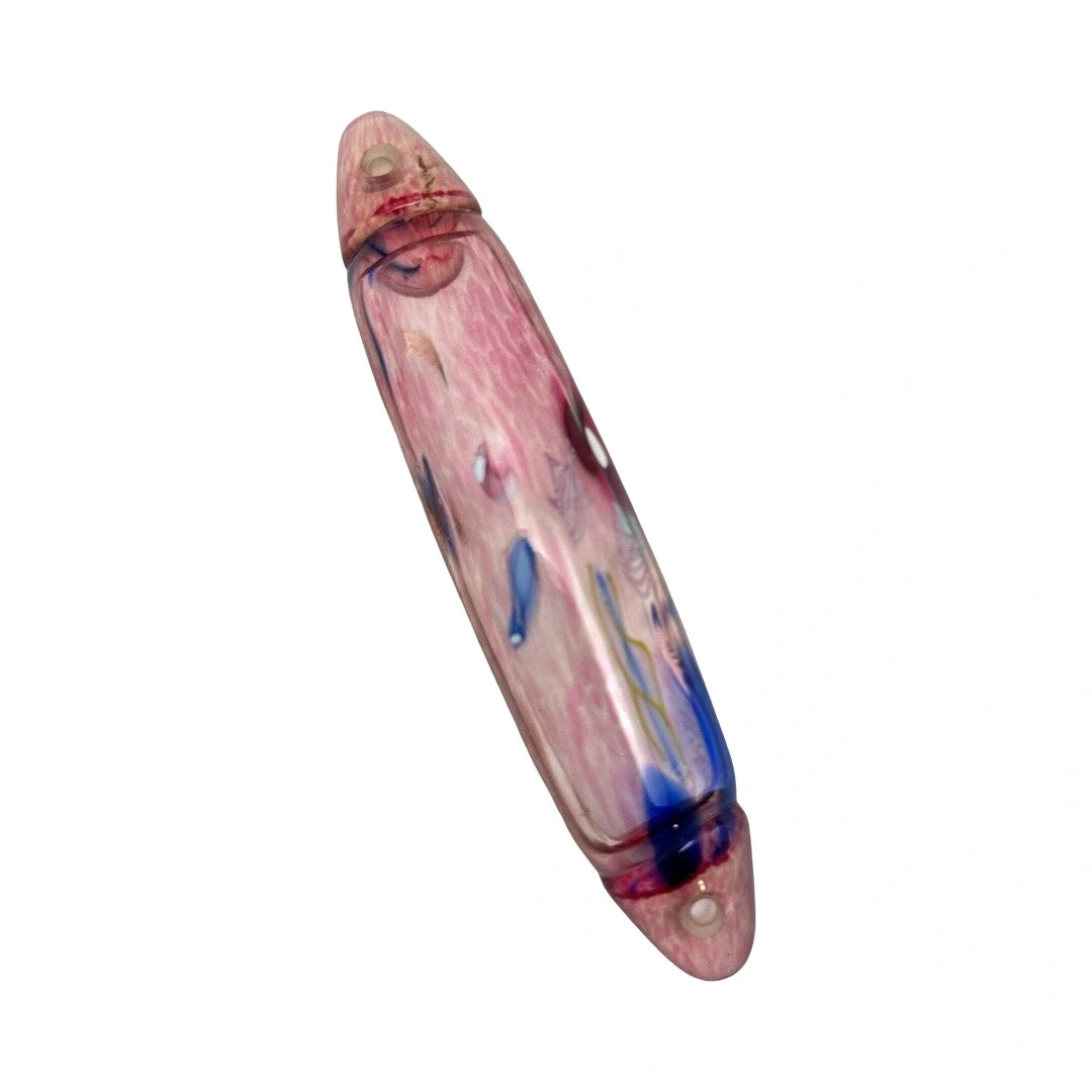 Michael Gore, Byzantino Mezuzah, Venetian glass with Avventurina leaf and jewel tones.