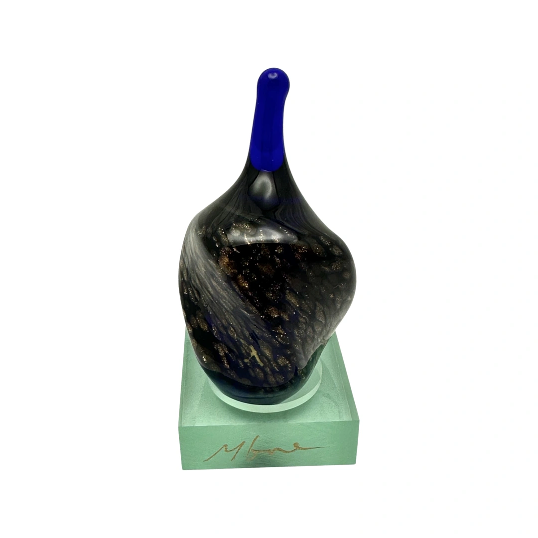 Michael Gore, Gold and Cobalt Twist Dreidel, Venetian glass with 24k gold leaf Avventurina.