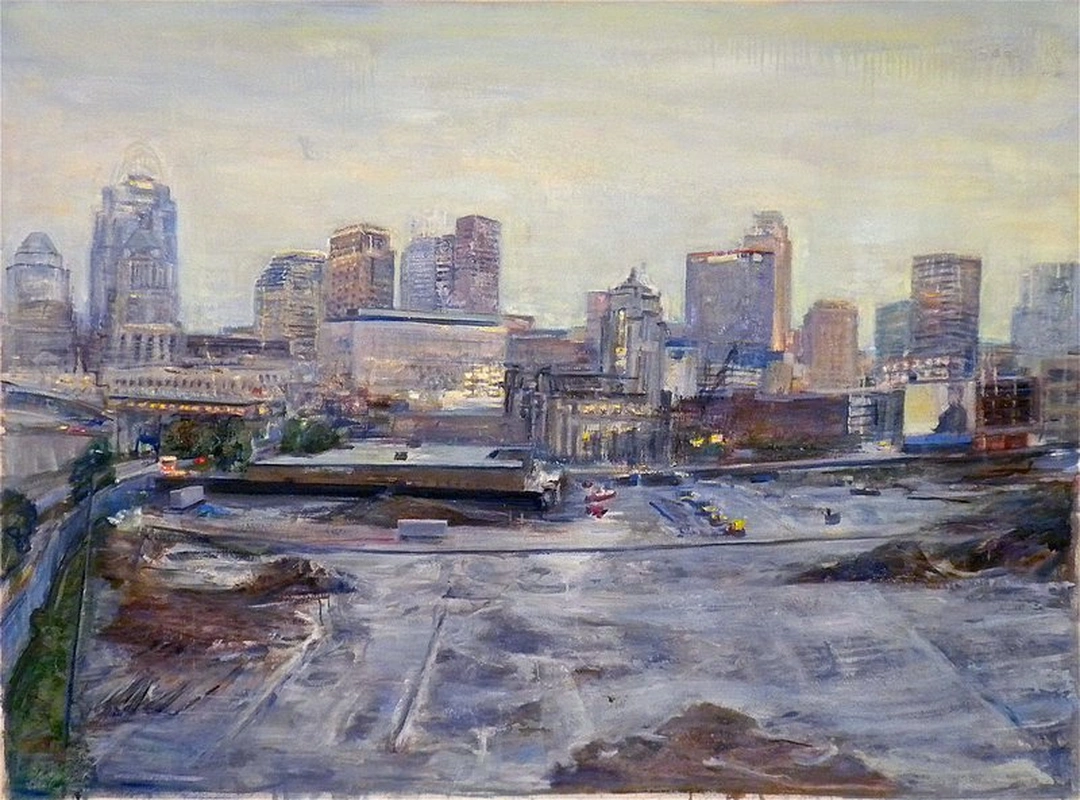 Cole Carothers, Standstill, 2011, oil on unstretched canvas.