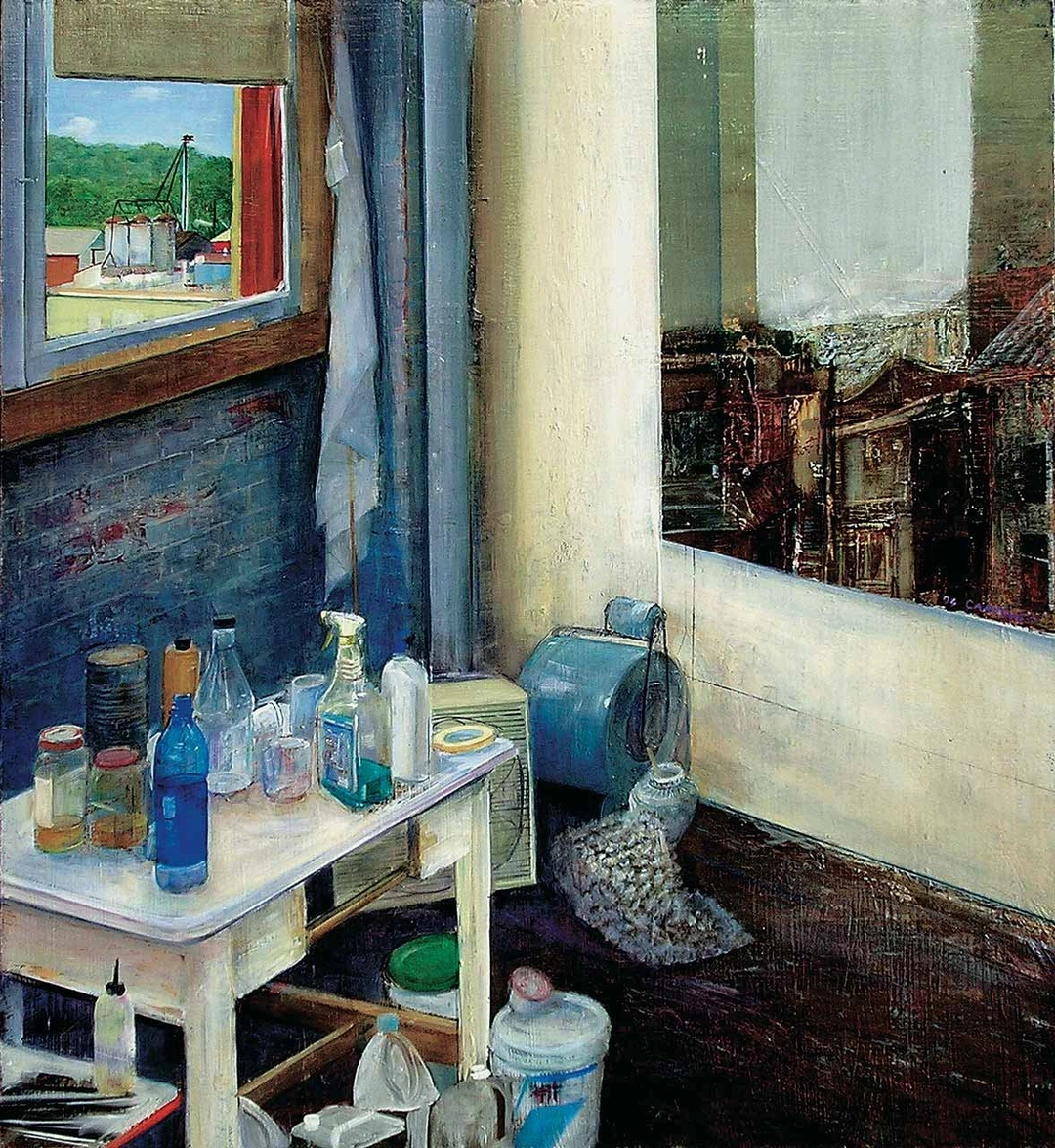 Cole Carothers, Fans, oil on panel.