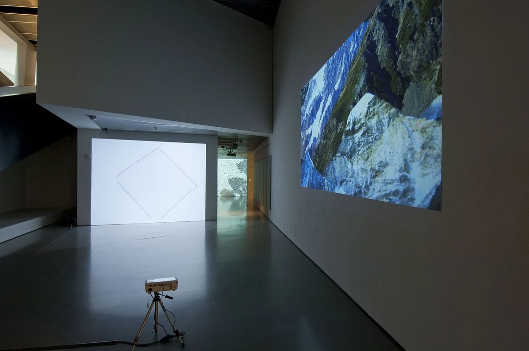 Installation view of video projections in Is This Thing On? at the Contemporary Arts Center, Cincinnati, December 2011. Photo by Tony Walsh.