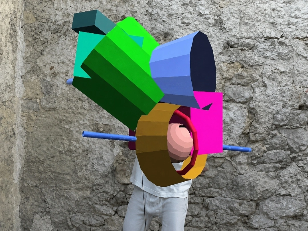 Jeremy Bailey, Public Sculpture, 2009, video still with augmented reality performance.
