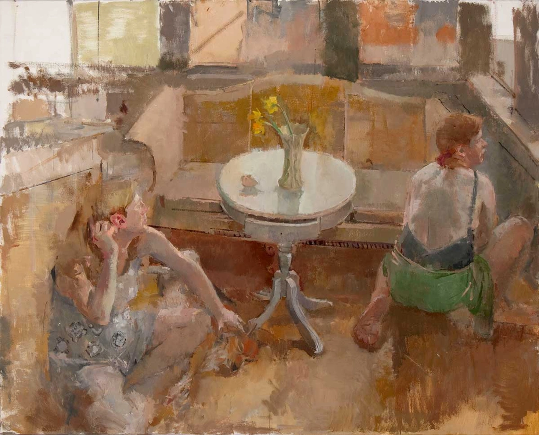 Eve Mansdorf, Crouch, 2007, oil on linen, 48 x 60 in.