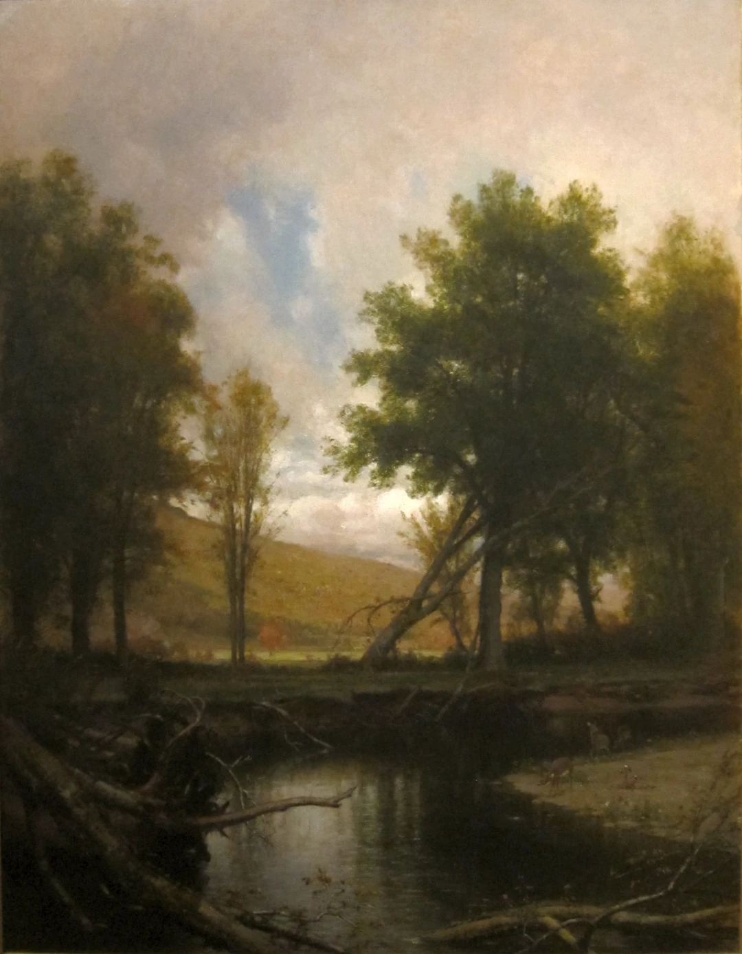 Worthington Whittredge, Landscape with Stream and Deer, c. 1851, oil on canvas. Gift of The Procter & Gamble Company to the Cincinnati Art Museum, curated by Phyllis Weston.