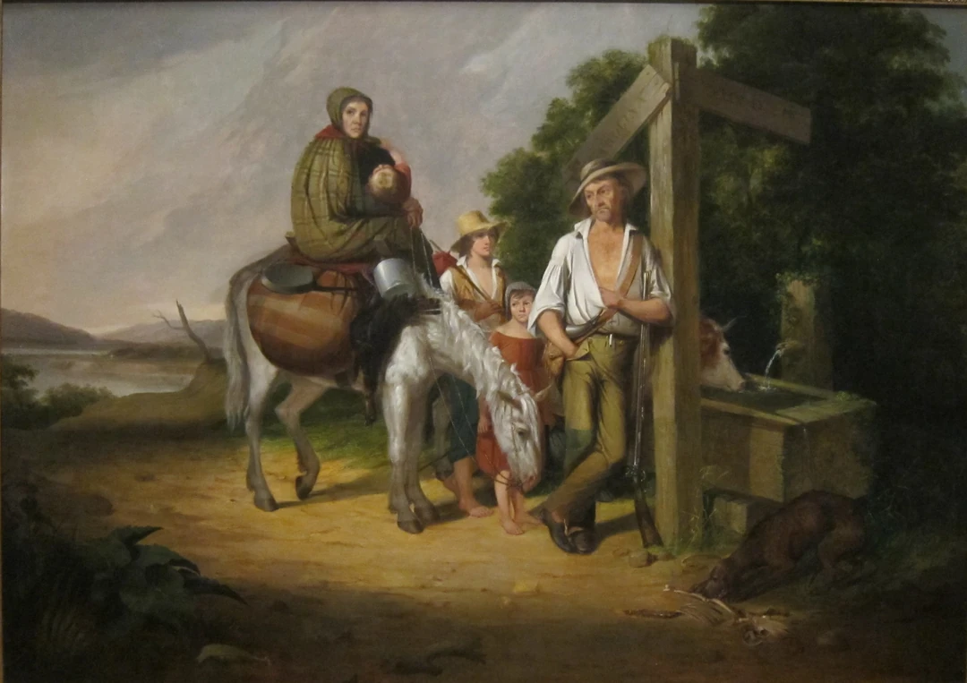 James Henry Beard, North Carolina Emigrants, Poor White Folk, 1845, oil on canvas. Gift of The Procter & Gamble Company to the Cincinnati Art Museum, curated by Phyllis Weston.