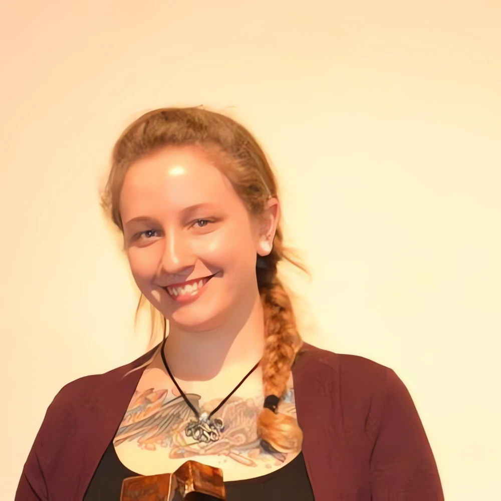 Kristy Kemper, senior at the Art Academy of Cincinnati, recipient of the 2012 AICUO Award for Excellence in the Visual Arts. Authentic portrait adapted to a square thumbnail. (Digitally enhanced.)