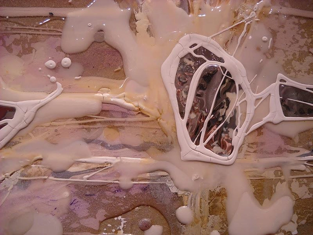 Michael Weber, "Looking at Flowers", mixed media on panel. Infrastructure exhibition, Thunder-Sky Gallery, Cincinnati.