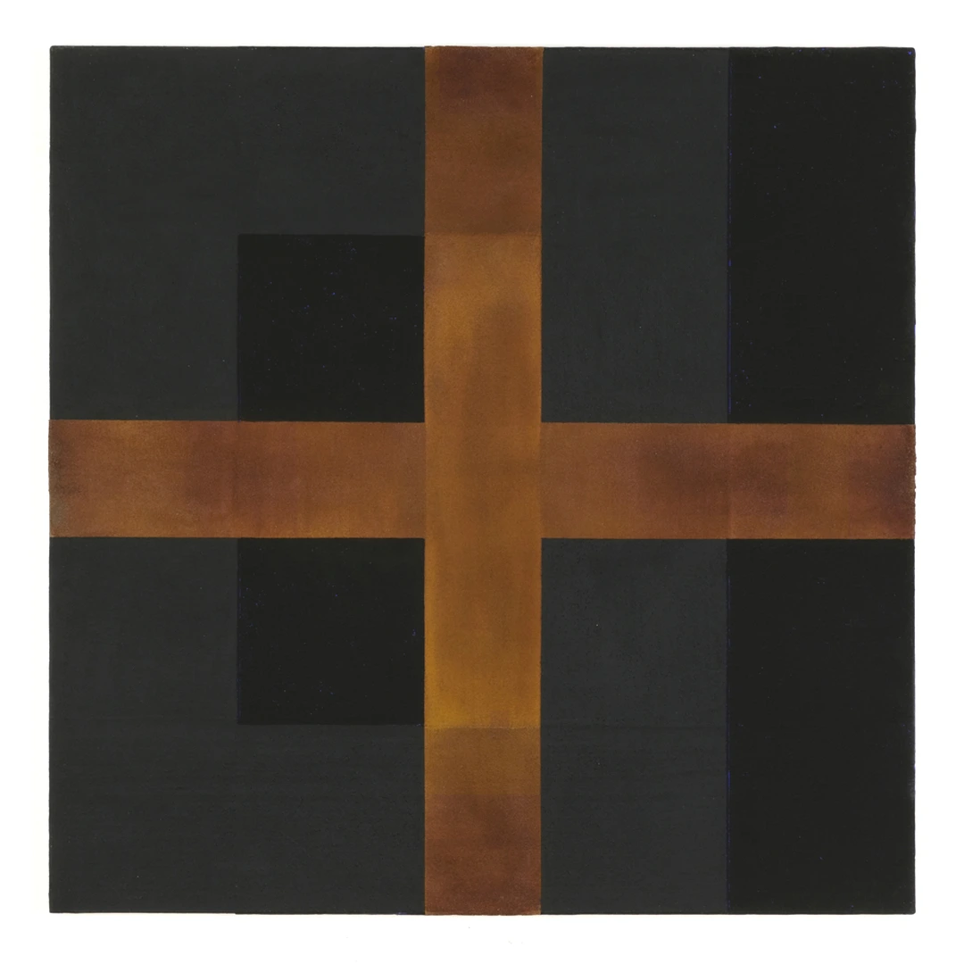 Harvey Quaytman, Spanish Picture, 1987. Acrylic and rust on canvas, 37 x 37 in.