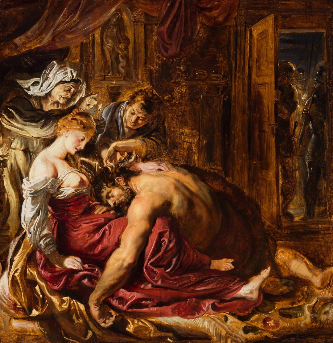 Peter Paul Rubens, Samson and Delilah, ca. 1609. Oil on panel, 52.1 x 50.5 cm. Cincinnati Art Museum, Accession 1972.459.