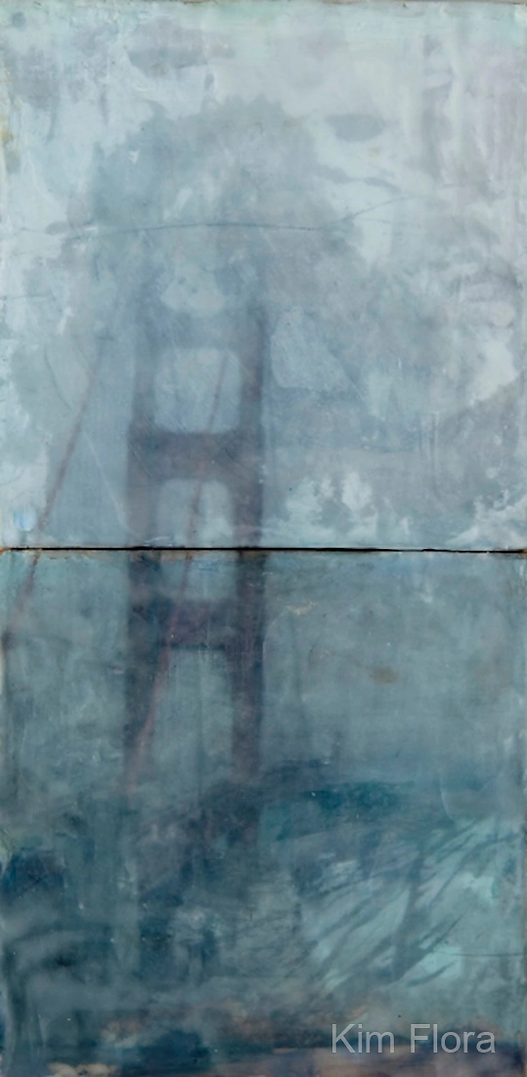 Kim Flora, The Golden Gate, mixed media on panel, 14" x 7", 2010.
