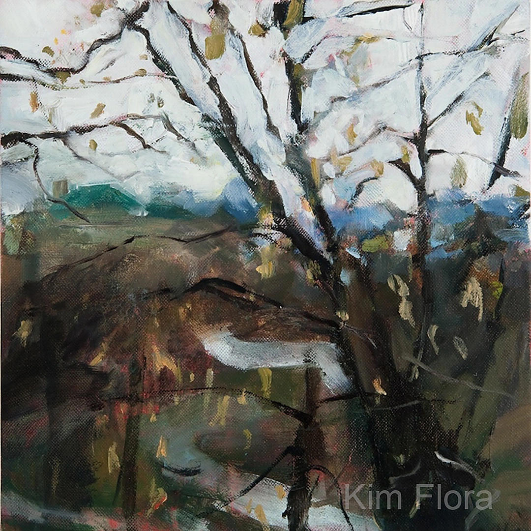 Kim Flora, View from Eden Park, (museum) oil on canvas, 12" x 12", 2012.