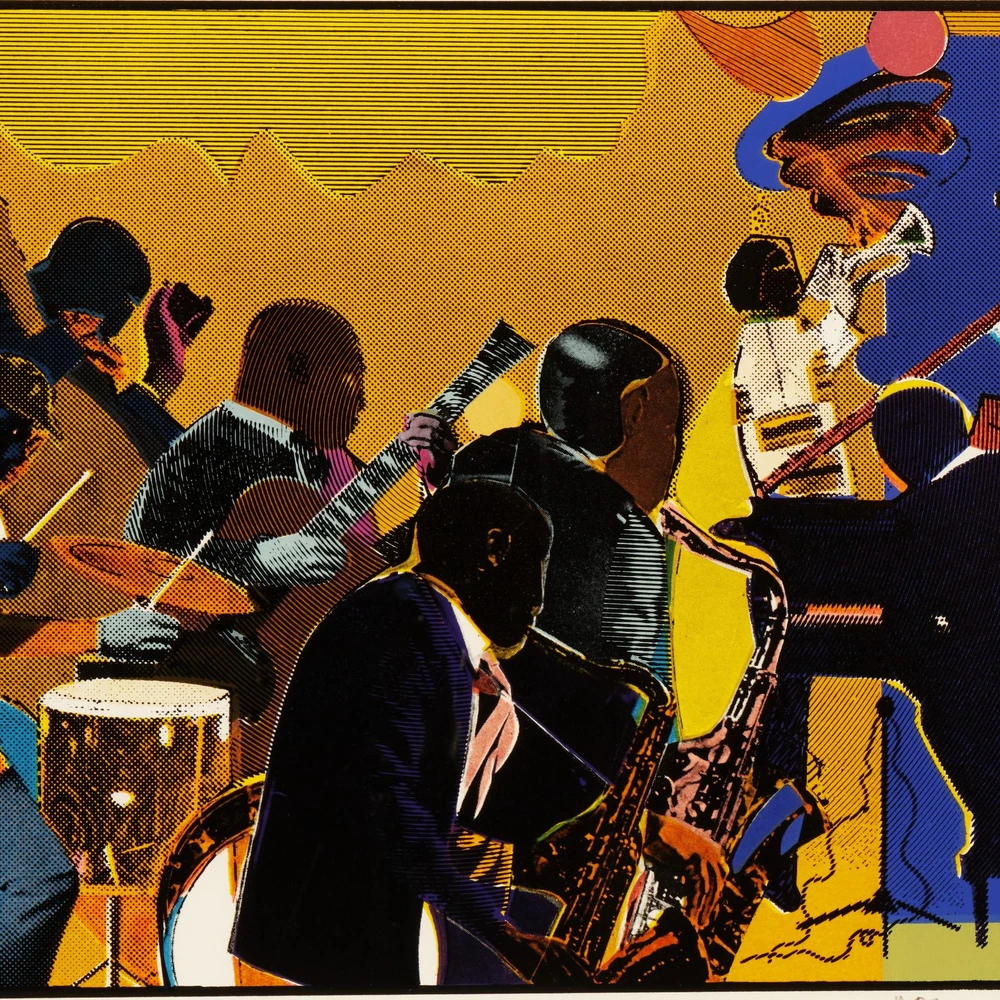 Romare Bearden, Out Chorus, 1979-1980, jazz print detail.