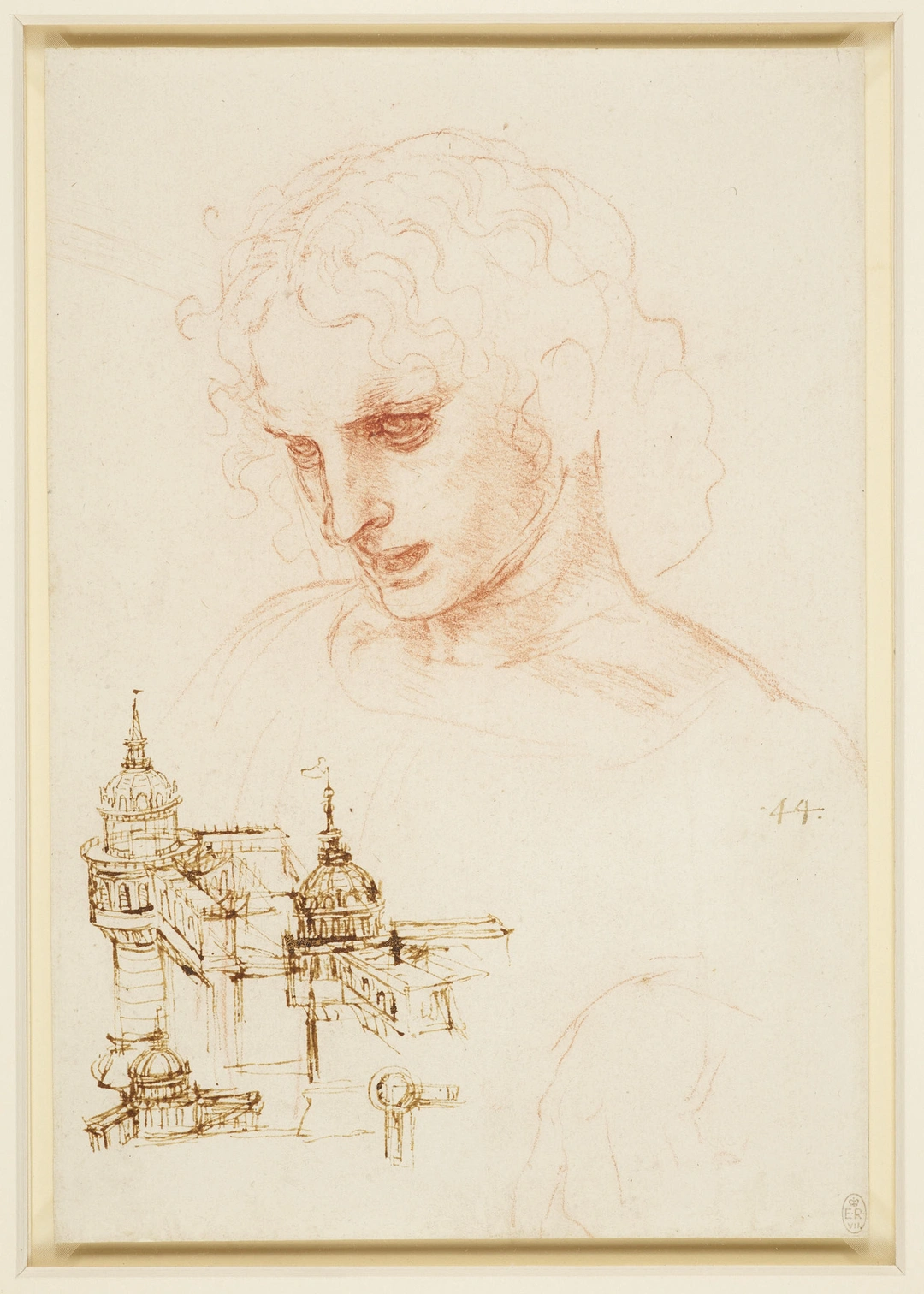 Leonardo da Vinci, Study for the Head of St James with Architecture, c. 1495. Royal Collection Trust.