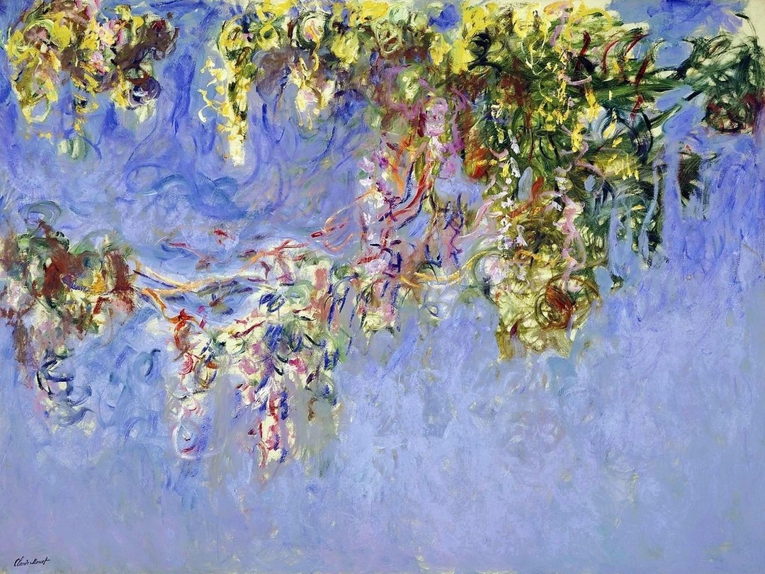 Claude Monet, Wisteria (Glycines), ca. 1919-20, oil on canvas at Allen Memorial Art Museum, Oberlin College.