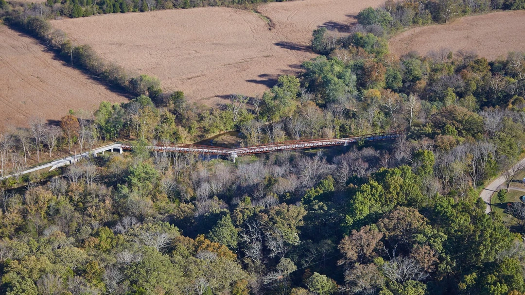 Ted Wathen, Aerial View of The Strand Bridge and Floyds Fork.