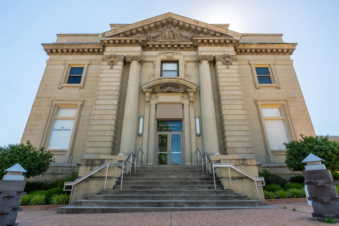 Exterior of The Carnegie Visual and Performing Arts Center in Covington, Kentucky.