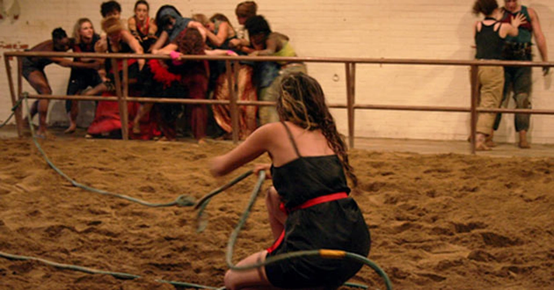 Dancers performing Oh Darling, the Dust never settles by Esther Baker-Tarpaga during Dance Uptown: DIRT in 2012.