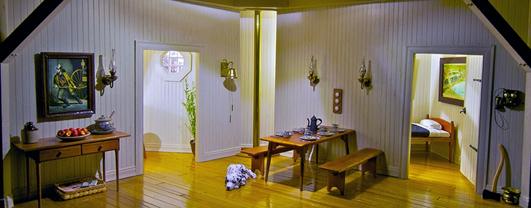 Figures are implied by their absence; the rooms want to be inhabited by the viewer. This is Fireman’s Roost.