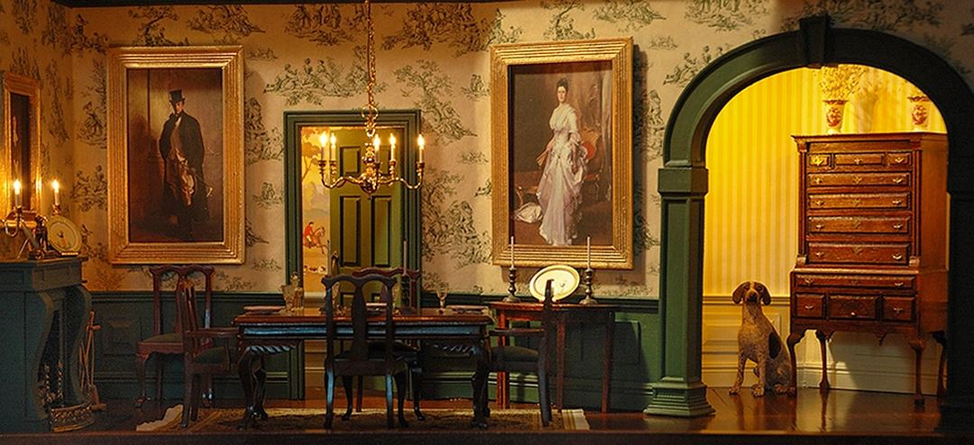 Just look at the reveals in The Patron’s Dining Room; through the arch, and through the open door. In Robert’s words ‘Using such devices the skewed perspectives allows the eye to wander from foreground to background into but not through half-open doors or walls implying different, magical space, while formally opening space to enhance the illusionism of each room’.