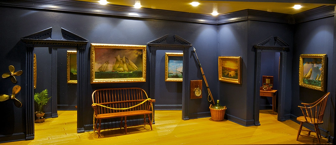 The Maritime Museum is Robert’s latest creation. Nautical accessories and paintings of sailing ships, together with a deep blue colour for the walls and plank flooring sets the scene perfectly.