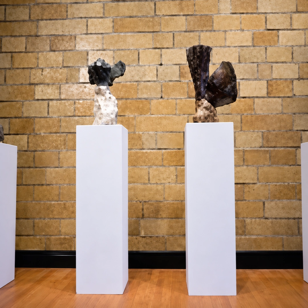 Four Small Sculptures by Robert Pulley. (Digitally enhanced. May contain discrepancies from the original artwork.)