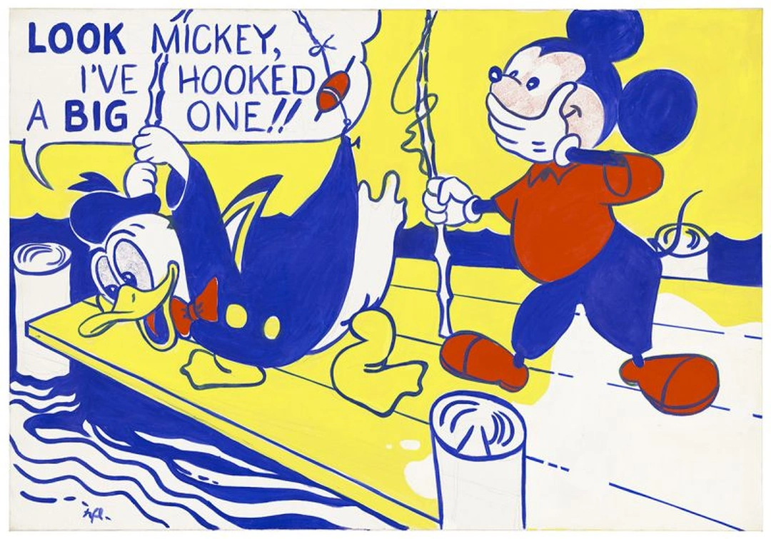 "Look Mickey", 1961. Oil on canvas. 48 x 69 in. © National Gallery of Art. The National Gallery of Art. Dorothy and Roy Lichtenstein, Gift of the artist, in Honor of the 50th Anniversary of the National Gallery.