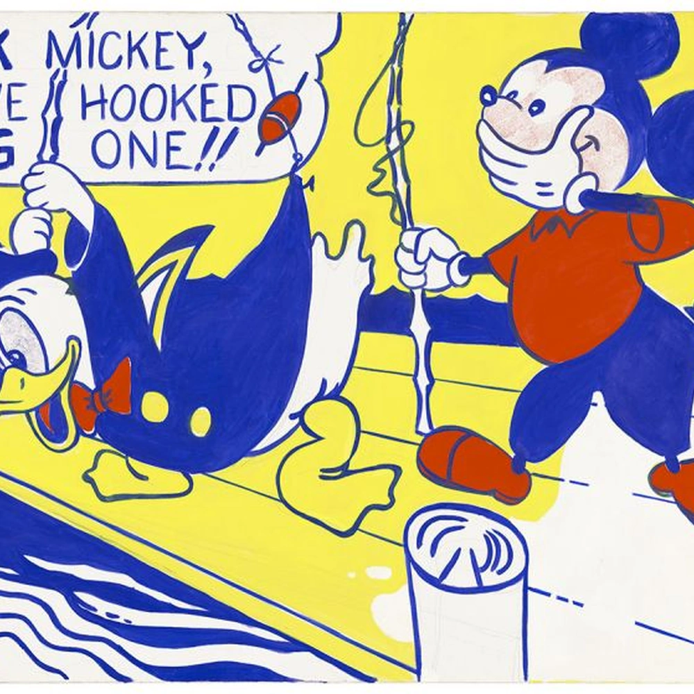 "Look Mickey", 1961. Oil on canvas. 48 x 69 in. © National Gallery of Art. The National Gallery of Art. Dorothy and Roy Lichtenstein, Gift of the artist, in Honor of the 50th Anniversary of the National Gallery.