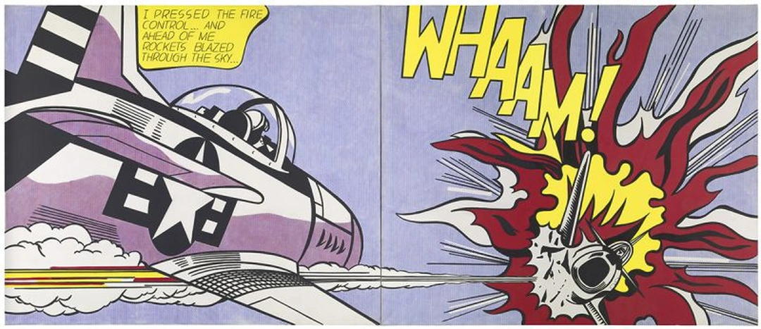 "Whaam!", 1963. Magna and oil on canvas. 68 x 160 in. © Estate of Roy Lichtenstein. Tate: Purchased 1966. Photo ©Tate, 2011.