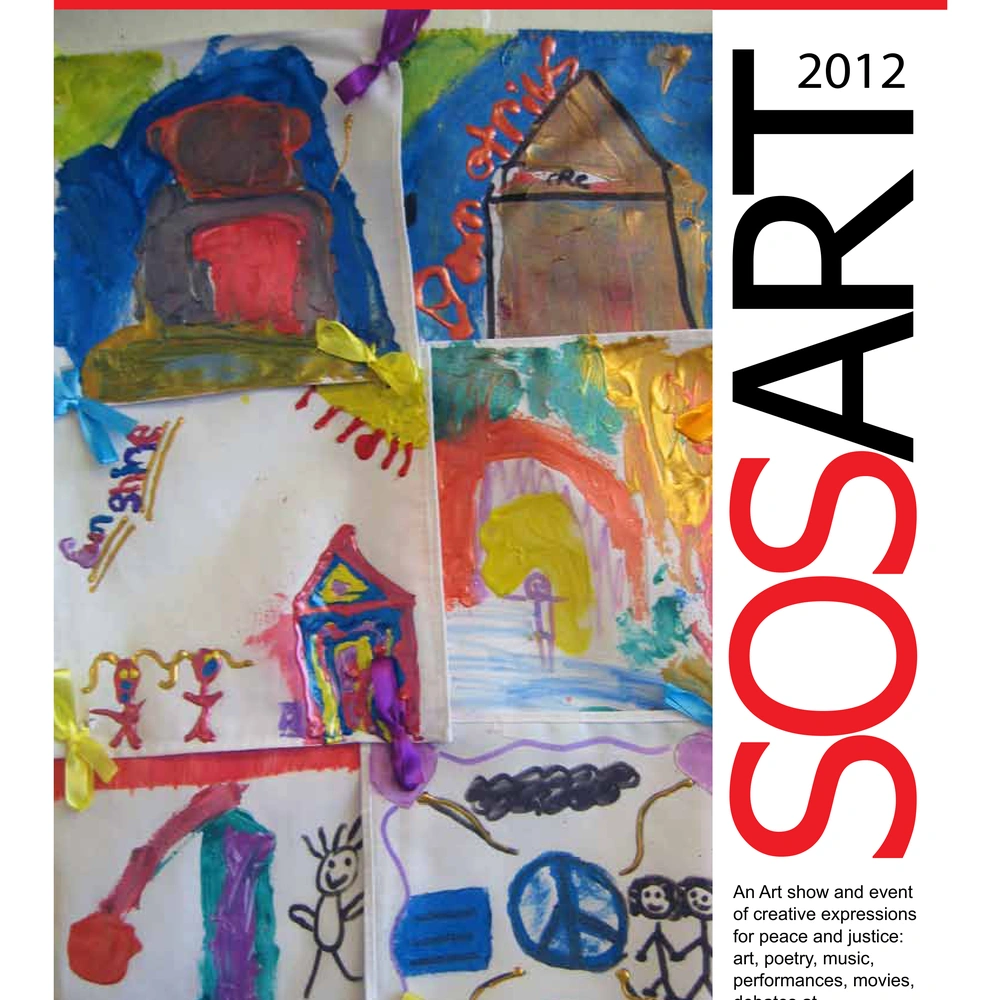 Cover of SOS ART 2012: A Community Art Show and Event of Creative Expressions for Peace and Justice, Art Academy of Cincinnati (2012).