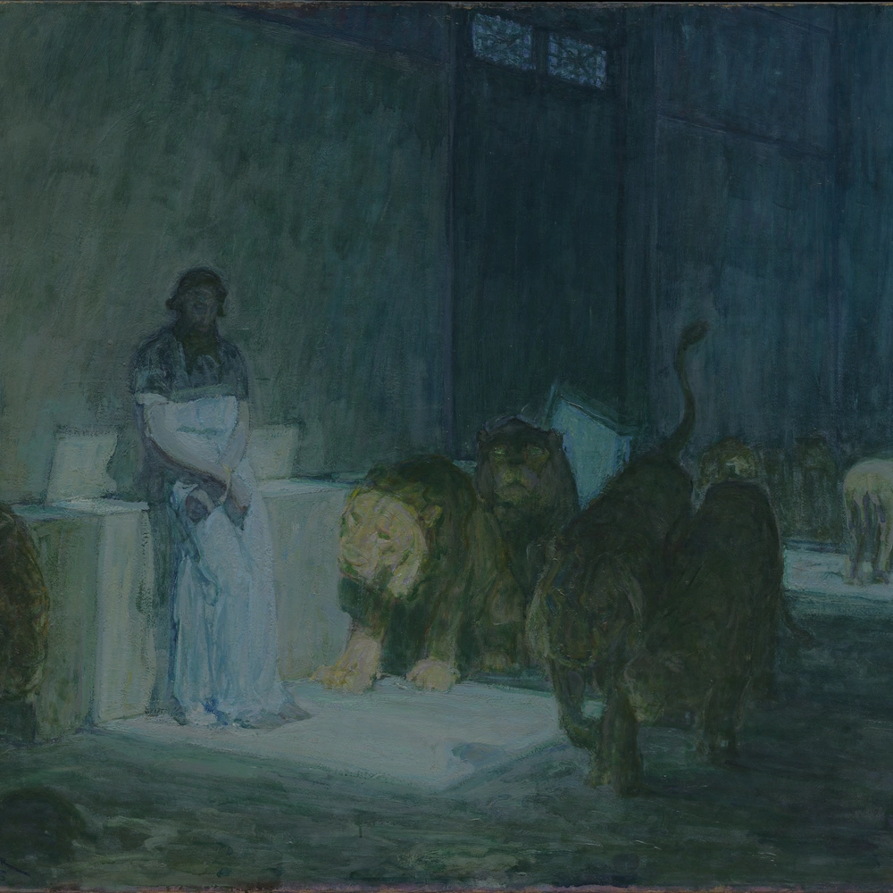 Henry Ossawa Tanner, Daniel in the Lions' Den, 1907–1918, detail
