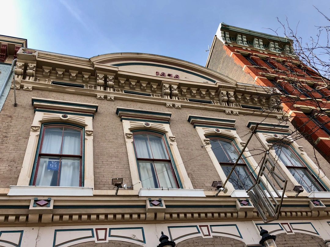 Historic Main Street in Cincinnati's Over-the-Rhine district, home to Art Beyond Boundaries gallery at 1410 Main Street.